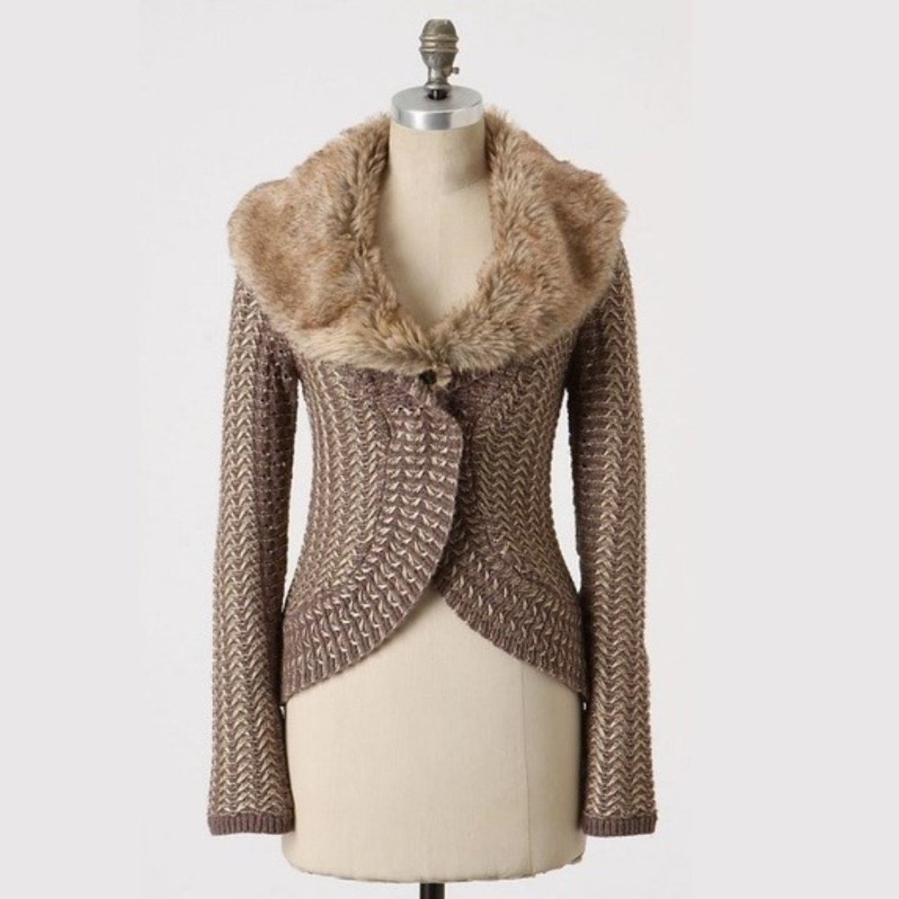 Anthropologie • Charlie & Robin Faux Fur Cardigan